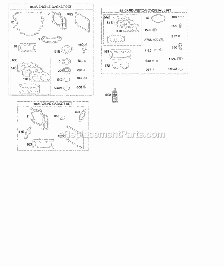 Electric Starter Diagram and Parts List for 445577-3035-G5  Briggs and Stratton Engine
